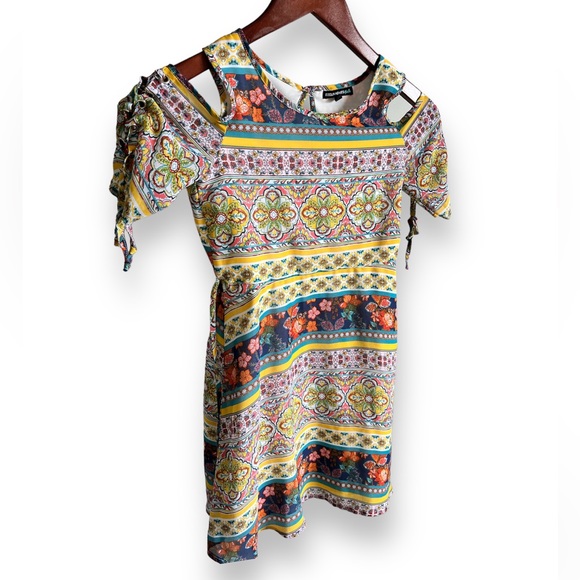 Sequin Hearts Girls Cold Shoulder Tie-Back Dress - Picture 1 of 5